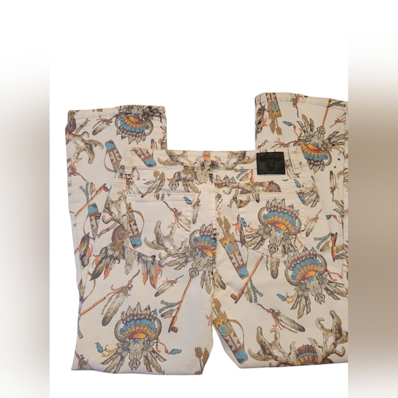 Lucky & Blessed Multicolor Patterned Cropped Jeans Size 8 - Picture 4 of 5